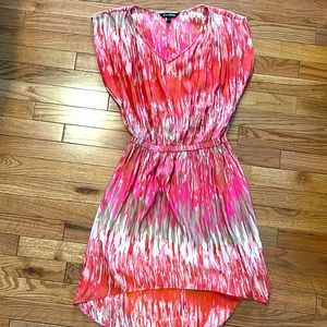 Express watercolor hi-lo dress
